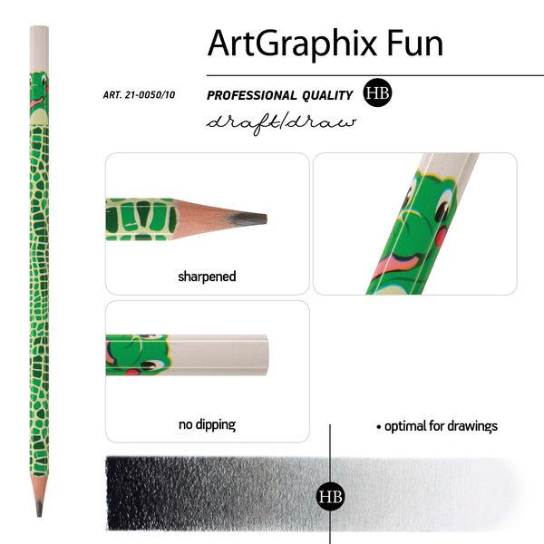 Карандаш ч/г НВ "ArtGraphix. Fun. Крокодил" пластиковый корпус