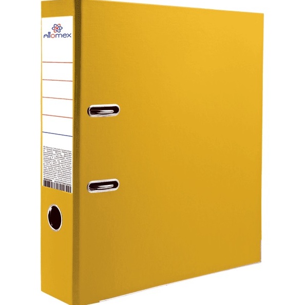 Папка-регистратор 50 мм "Attomex" PP разобранная, желтая, металлическая окантовка, запечатка форзаца