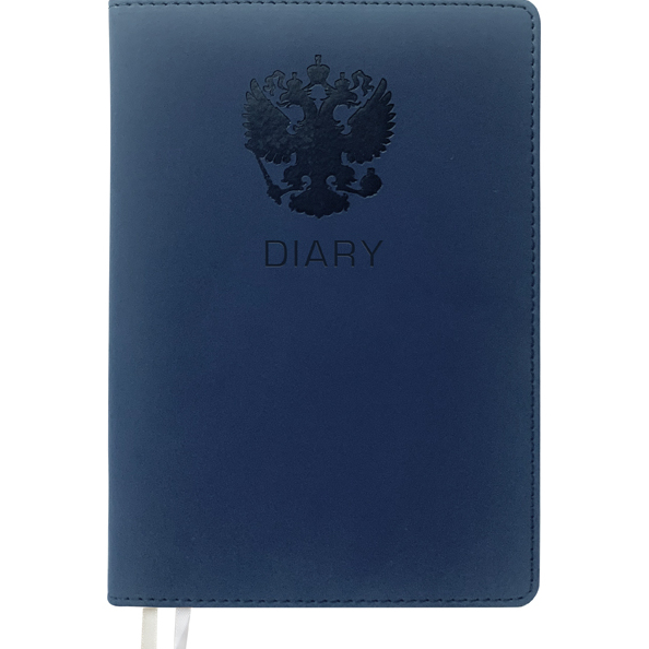 Ежедневник недат А5 "deVENTE. Emblem" (145 ммx205 мм) 320 стр, синий,кремовая бумага, тв. обложка