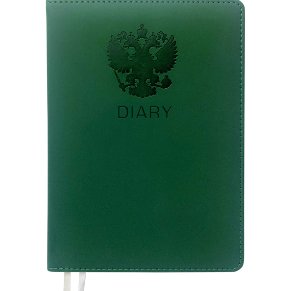 Ежедневник недат А5 "deVENTE. Emblem" (145 ммx205 мм) 320 стр, зеленый,кремовая бумага, тв. обложка