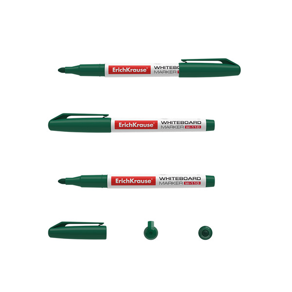 Маркер для доски ErichKrause® W-110, цвет чернил зеленый (в коробке по 12 шт.)