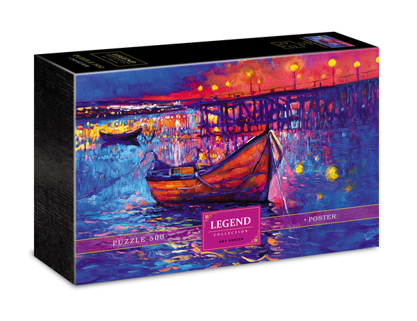 Пазлы 500 эл. А2 480х330мм LEGEND ART Series "Вечерняя гавань" в подарочн. короб. +Постер "Premium"