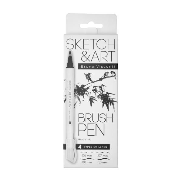 Набор ручек 4 шт. "SKETCH&ART" браш (кисти)