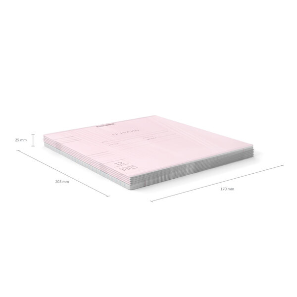 Тетрадь с пластиковой обложкой на скобе ErichKrause® Классика CoverPrо Pastel, розовый А5+ 12 л. лин