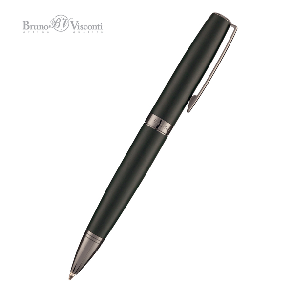 Ручка "SORRENTO" в метал. футляр шарик. 1.0 ММ, СИНЯЯ (корпус зеленый, футляр метал.черный) 