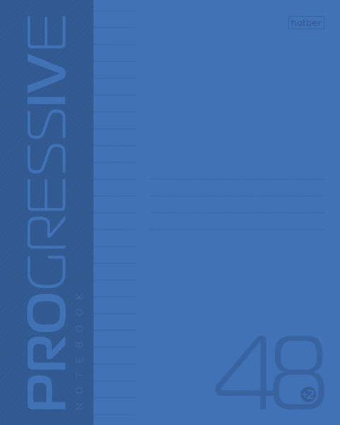Тетрадь 48 л. лин. Пластиковая обложка. PROGRESSIVE (Синяя) 65г/кв.м 