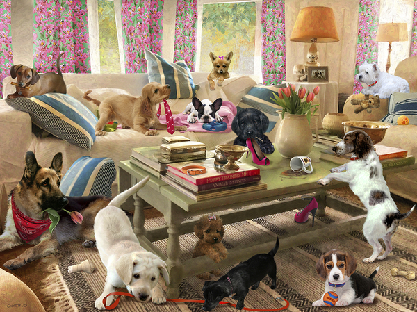Пазл 3D "Собаки в гостиной", 500 детал., 6+