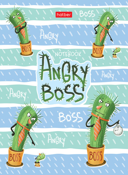 Бизнес-блокнот А6 64 л. кл./лин. тв.переплет "Angry Boss"