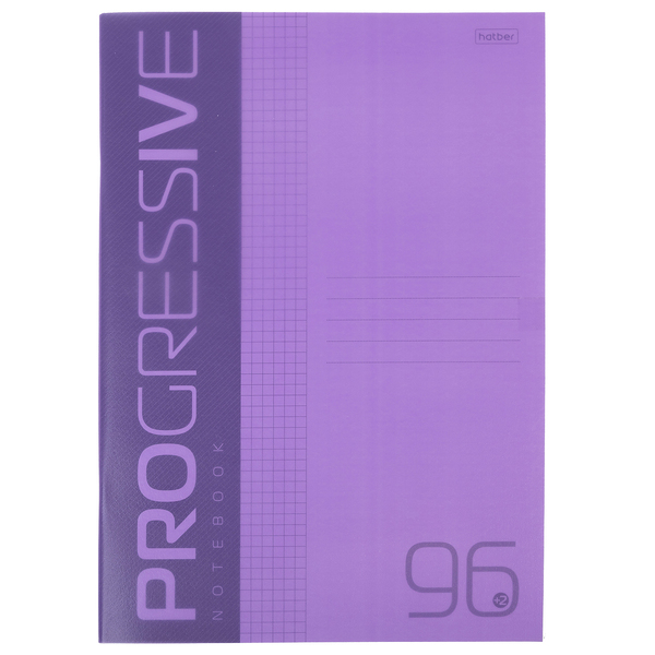 Тетрадь А4 96 л. кл. Пластиковая обложка "PROGRESSIVE" Фиолетовая, на скобе 65г/кв.м 