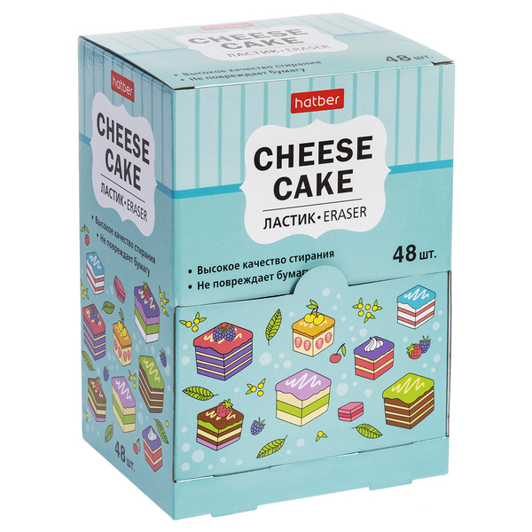 Ластик Hatber Cheese cake/Чизкейк PVC в картонной Дисплей-витрине