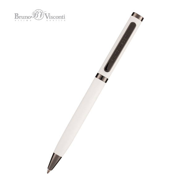 Ручка "FIRENZE" В SOFT TOUCH футляре 1.0 ММ, СИНЯЯ (корпус белый, футляр черный)