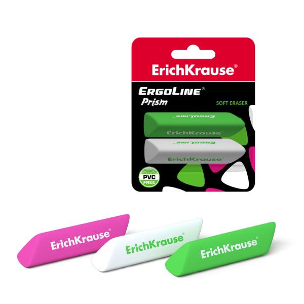 Ластик ErichKrause® ErgoLine® Prism (в блистере по 2шт.)