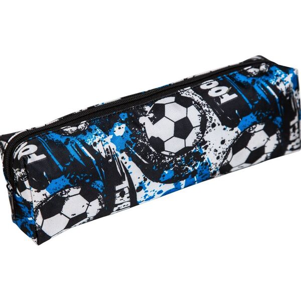 Пенал "Attomex. Football" 20x7x3,5 см, прямоугольный для 50 предметов, на молнии, текстильный с рису