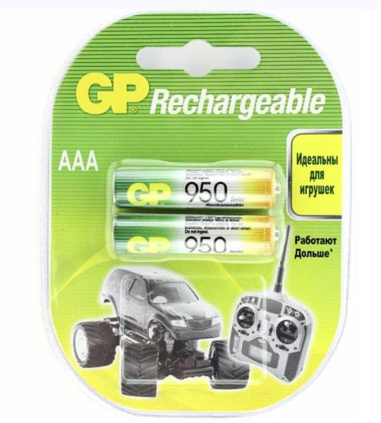 Аккумулятор ААА GP 850mAh, 2 шт., цена за блистер