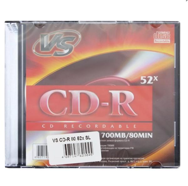 CD-R Slim Case 1 шт.  VS, 700 Mb, 52x