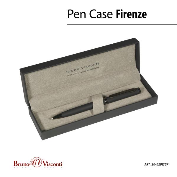 Ручка "FIRENZE" В SOFT TOUCH футляре 1.0 ММ, СИНЯЯ (корпус черный, футляр черный)