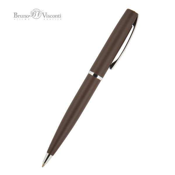 Ручка "SIENNA" в подарочном футляре, 1.0 ММ, СИНЯЯ (корпус коричневый, футляр черный)