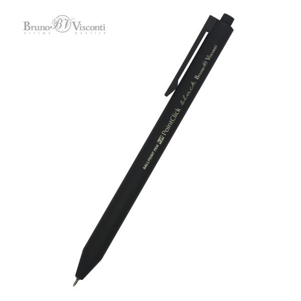 Ручка шариковая автомат 0,38 мм PointClick.BLACK, СИНЯЯ