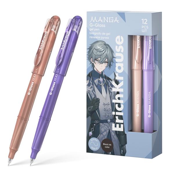 Ручка гелевая ErichKrause G-Glass Stick Manga 0.5, черная 