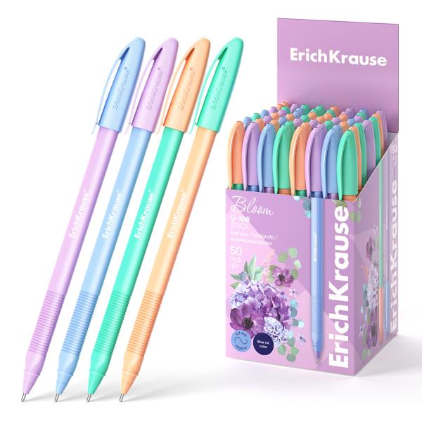 Ручка шариковая ErichKrause U-108 Stick Pastel Bloom 1.0, Ultra Glide Technology, цвет чернил синий 