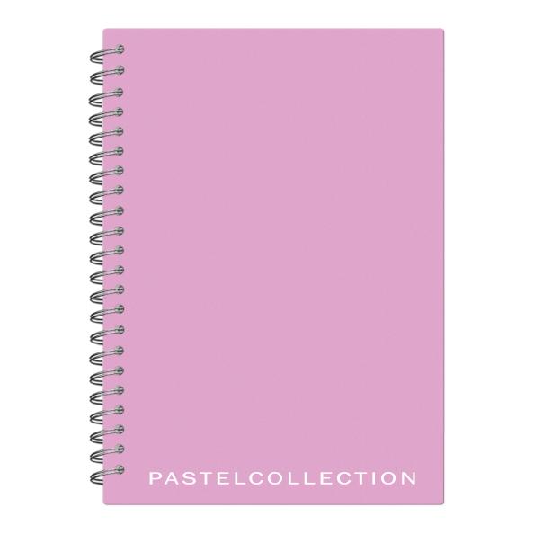 Тетрадь А5 80 л. кл. на гребне Pastel Collection Pink/Purple, с обложкой из двухстроннего двухцветно