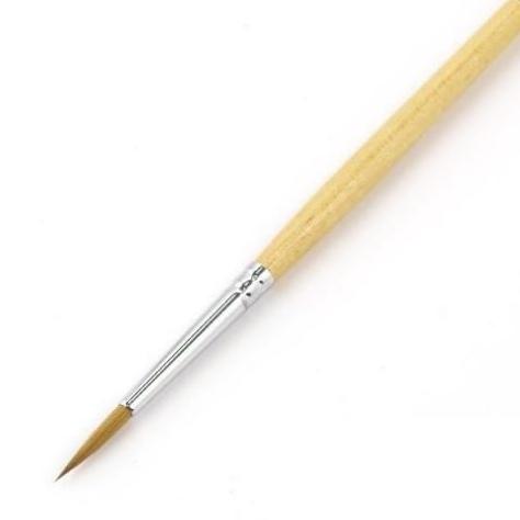 Кисть колонок круглая №3 (2,5 мм) Сонет,  микс круглая, короткая ручка пропитанная лаком 