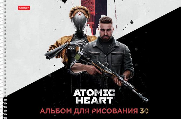 Альбом д/рис. 30 л. на спирале "Atomic Heart" перфорация на отрыв 5 диз.в блоке