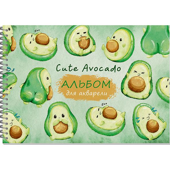 Альбом д/рис. 20 л. на гребне "CUTE AVOCADO", подл 0,9, блок -вельгийская 200г