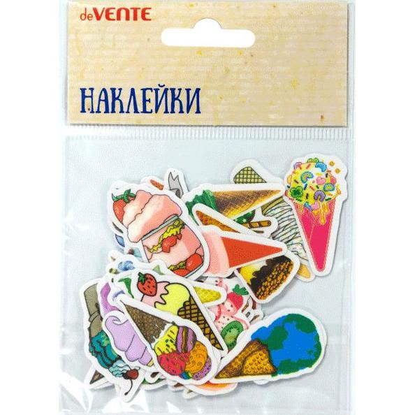 Набор наклеек для творчества "deVENTE. Icecream" ПВХ, от 2 см до 3 см, 50 шт, в пластиковом пакете с