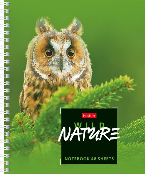 Тетрадь 48 л. кл. на гребне "Wild Nature" 4 диз. в блоке