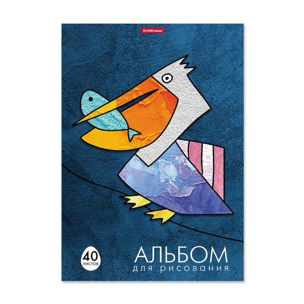 Альбом д/рис. 40 л. на клею ErichKrause Birds, А4, 