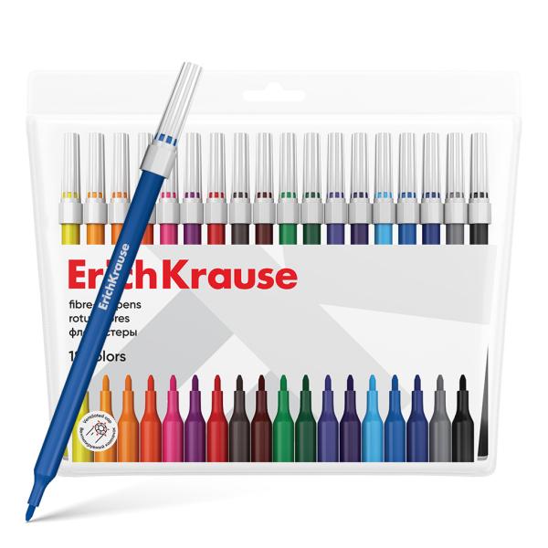 Фломастеры 18 цв. ErichKrause light (в футляре с европодвесом 18 шт)