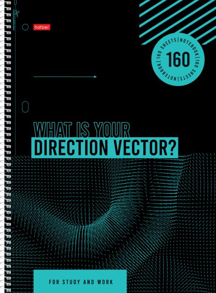 Тетрадь А4 160 л. кл. тв.переплет на спирали "Главный вектор" 4 разд, перфорация