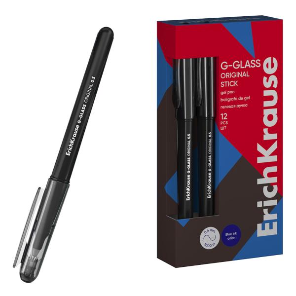 Ручка гелевая 0,5 мм ErichKrause G-Glass Stick Original ЧЕРНАЯ (в коробке по 12 шт.)