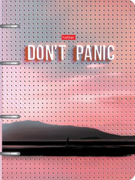 Тетрадь на кольцах 80 л. "Don't panic" А5ф на 4-х кольцах Слим-картон с высечкой под кольца мат лами