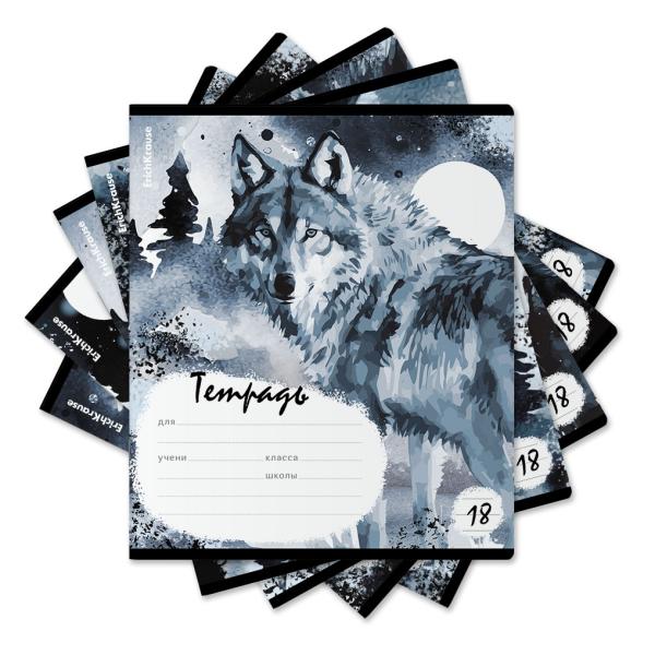 Тетрадь 18 л. лин. "Timber Wolf" ErichKrause (в плёнке по 10 шт.)_MIX-PACK