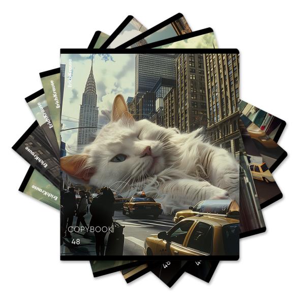 Тетрадь 48 л. кл. ErichKrause Big City Cats, глянцевая ламинация_MIX-PACK