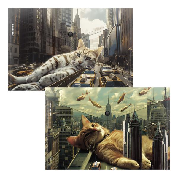 Папка-конверт на кн. А4 ErichKrause Big City Cats, ассорти (в пакете по 12 шт.)