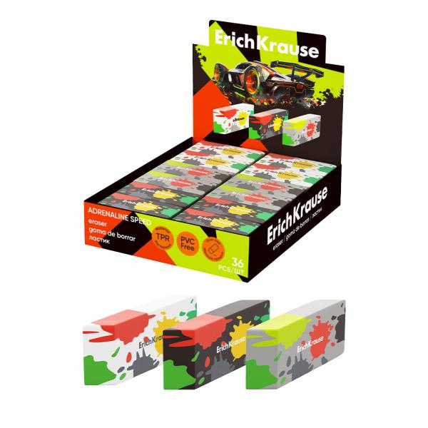 Ластик ErichKrause Adrenaline Speed (в коробке по 36 шт.)