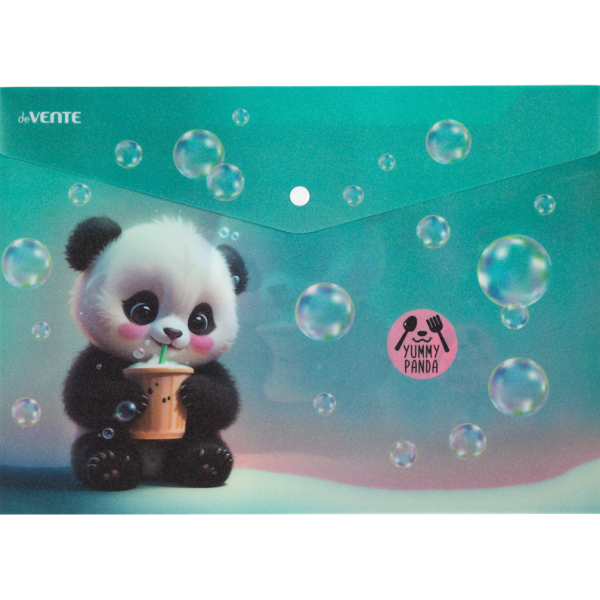 Папка-конверт на кн. А4 "deVENTE. Yummy Panda" (330x235 мм) 180 мкм, матовая полупрозрачная с рисунк