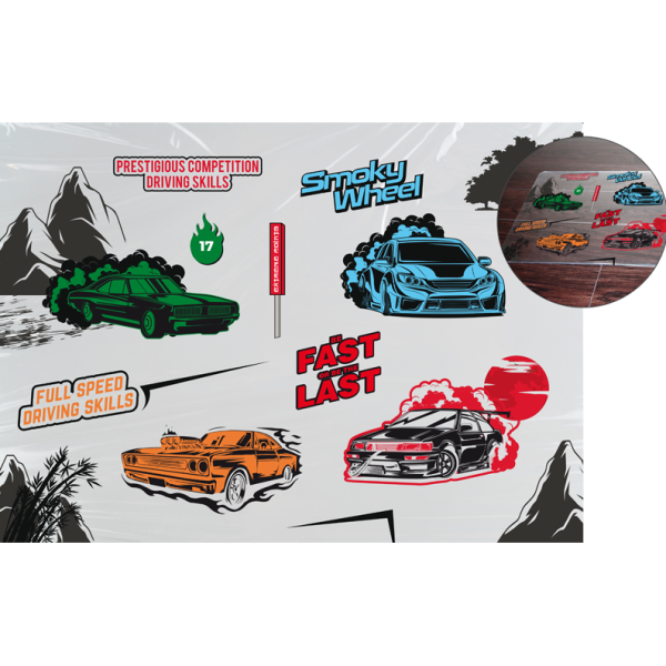 Покрытие настольное "deVENTE. Fast Or Last" 70x50 см, прозрачный PVC с цветным рисунком, плотность 1