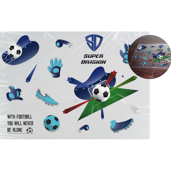 Покрытие настольное "deVENTE. Super Division" 70x50 см, прозрачный PVC с цветным рисунком, плотность