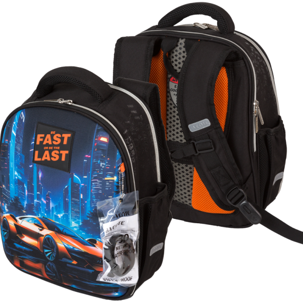 Рюкзак "deVENTE. Junior. Fast Or Last" школьный жесткий 35x27x13 см (14 л) вес 800 г, 1 отд. на молн