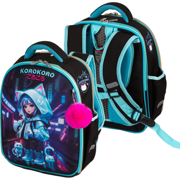 Рюкзак "deVENTE. Junior. Korokoro" школьный жесткий 35x27x13 см (14 л) вес 800 г, 1 отд. на молнии с