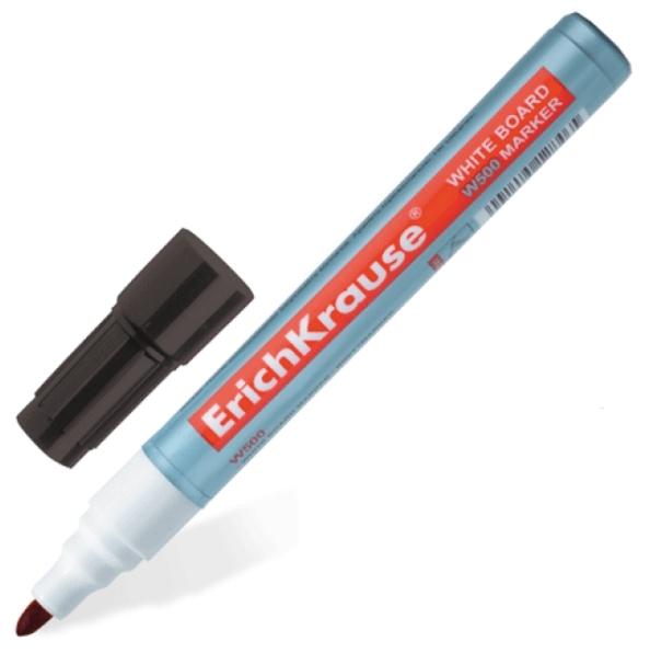 Маркер для доски ErichKrause W-500, цвет чернил черный (в коробке по 12 шт.)