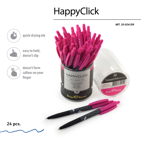 Ручка шариковая 0,5 мм "HappyClick. Девочка с собачкой" СИНЯЯ 