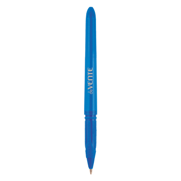 Ручка гелевая 0,5 мм "deVENTE", с непрозрачным корпусом и пластиковым держателем, СИНЯЯ