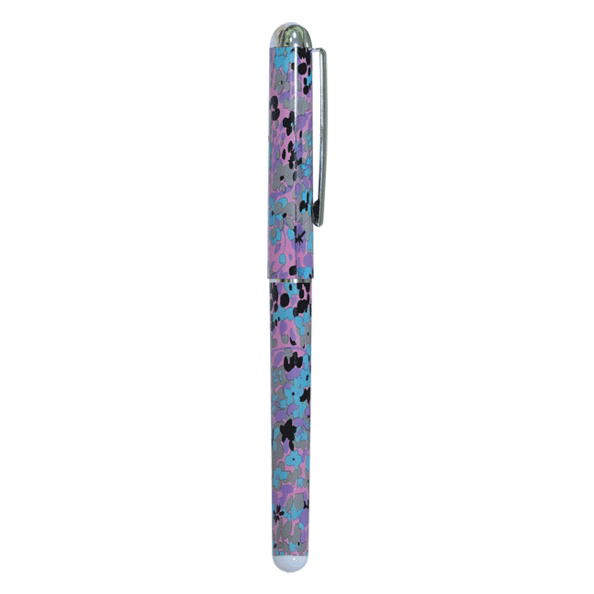 Ручка шариковая 0,7 мм "deVENTE. Flowers" непрозр. корпус с рисунком и металлическим клип, СИНЯЯ